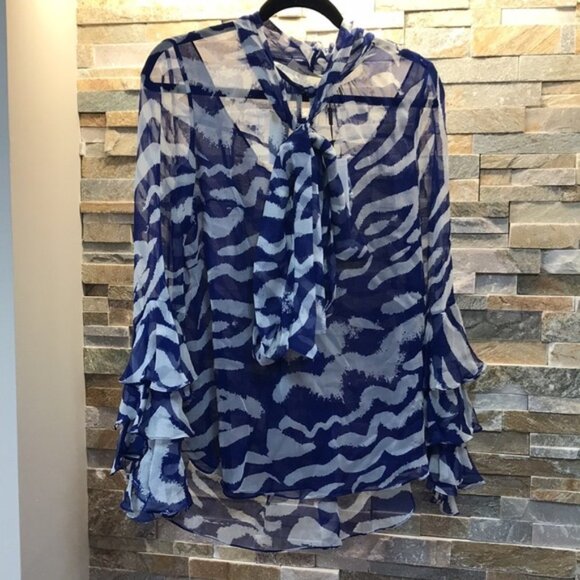 Prabal Gurung Ruffled-Cuffs Silk Blouse - Picture 5 of 13